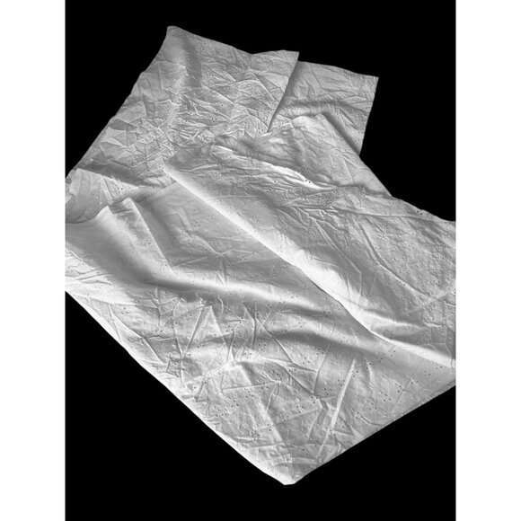 White Cotton Eyelet Lace Fabric Floral Embroidered 3.88 Yards X 44" Sewing - Picture 1 of 8